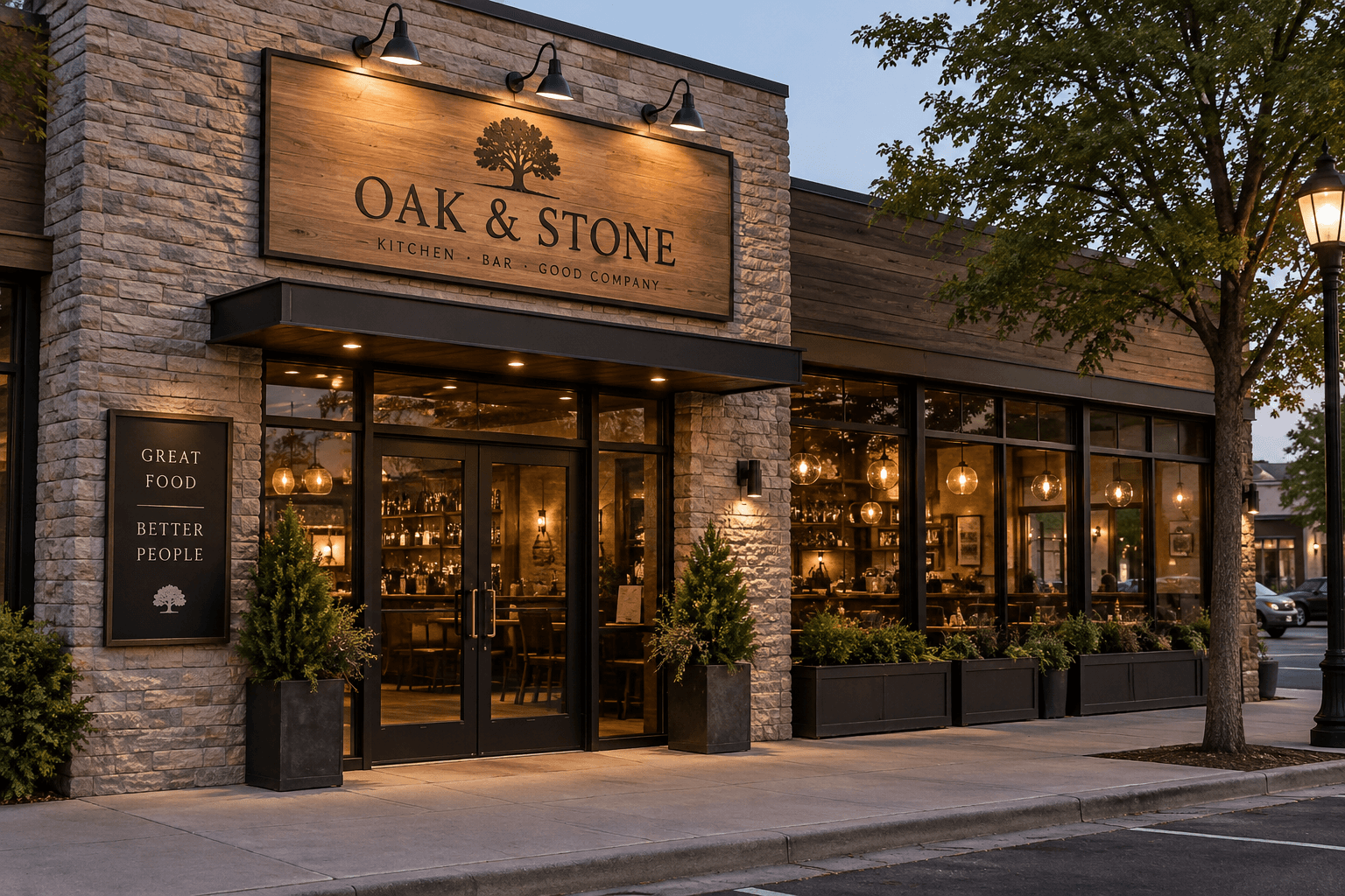 Oak & Stone from outside